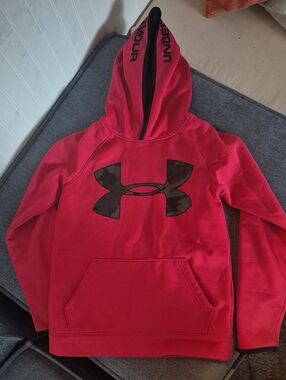 Under Armour Red Hoodie with Black Logo